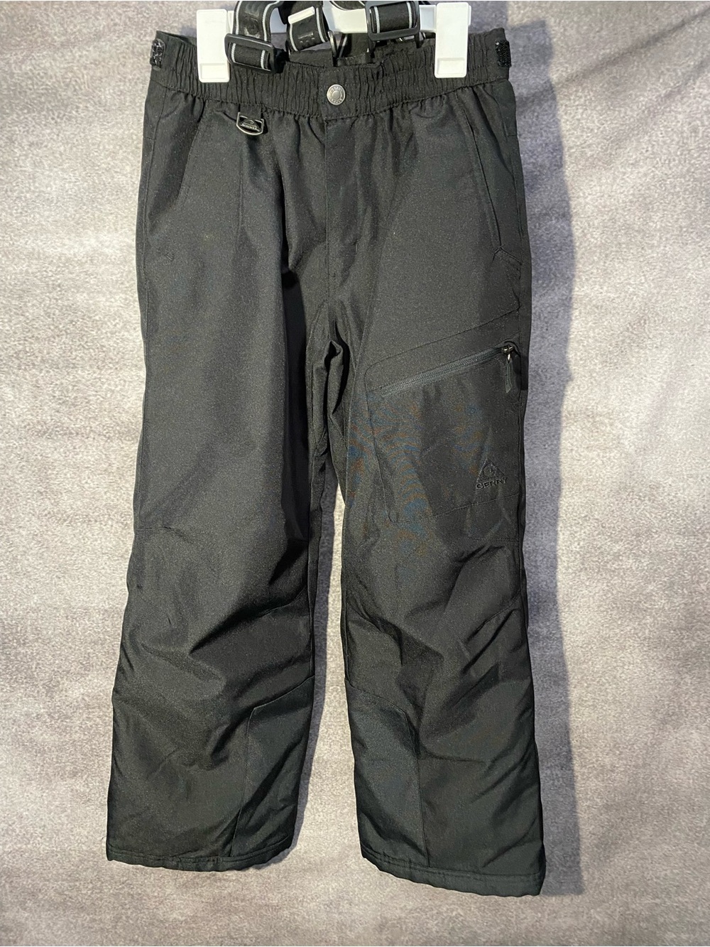 Gerry Youth Boys M 10/12 Black Snow Pants Ski Bibs Insulated Adjustable Waist